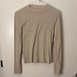 GAP Beige Long Sleeve Rib Tee